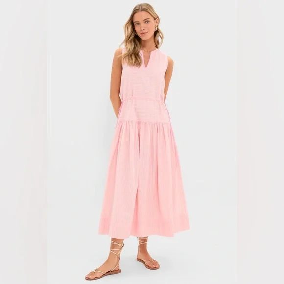 Tuckernuck Pink Sleeveless Midi Dress, Size L - Picture 1 of 6